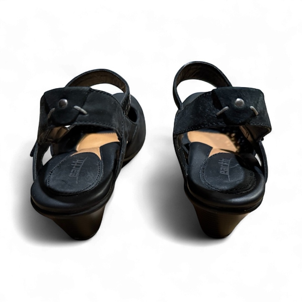 Earth Bantam Black Leather Slingback Comfort Heels Women’s Size 7.5 - Picture 3 of 5